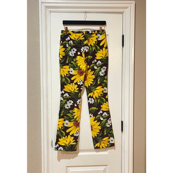 Dolce&Gabbana Brown Sunflowers Print Pants 30 Italy Medium in US Pants D&G - Picture 4 of 7